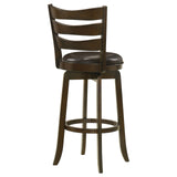 Murphy Ladder Back Pub Height Swivel Bar Stool Dark Cherry and Brown