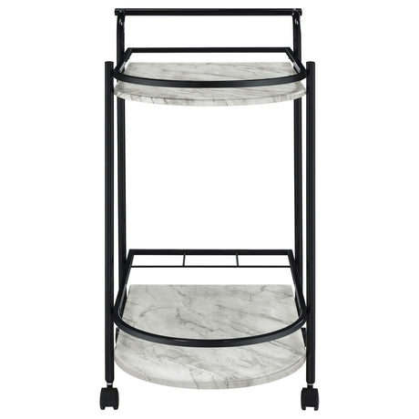 Desiree 2-tier Bar Cart with Casters Black