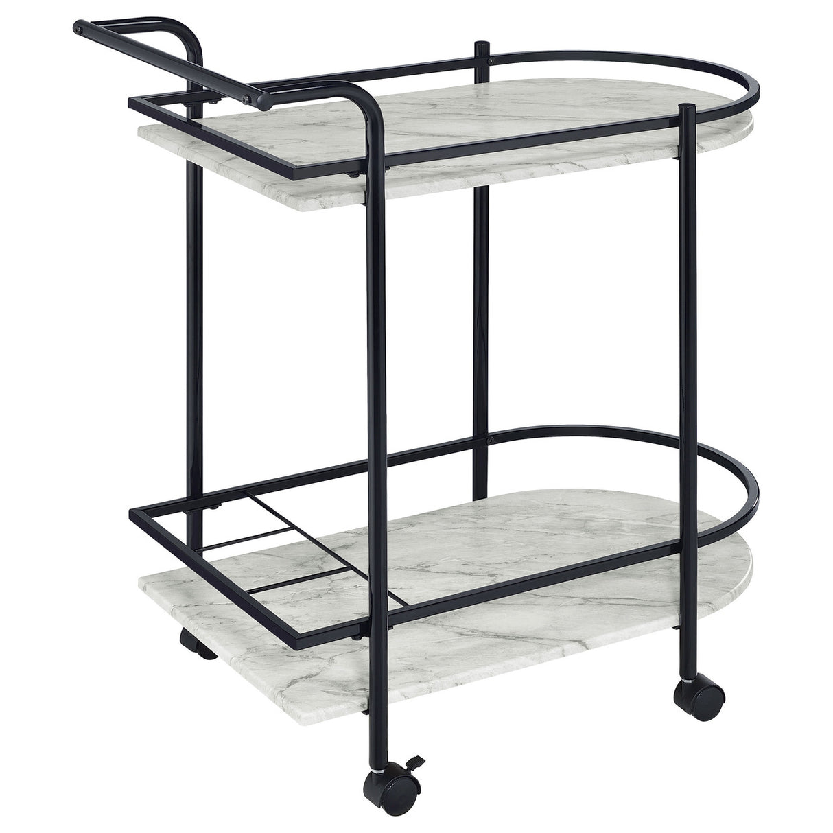 Desiree 2-tier Bar Cart with Casters Black