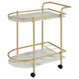 Desiree 2-tier Bar Cart with Casters Gold