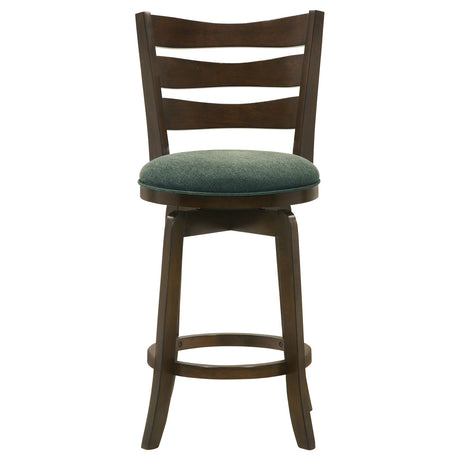 Murphy Ladder Back Counter Height Swivel Bar Stool Dark Cherry and Hunter Green