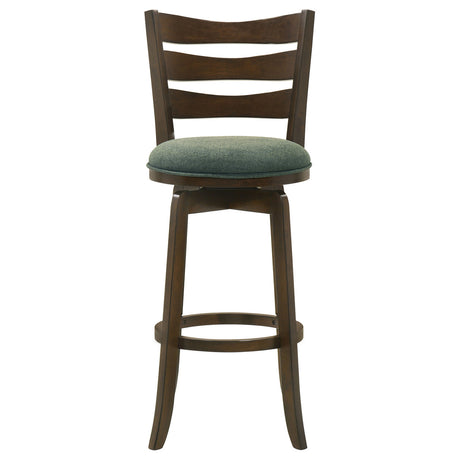 Murphy Ladder Back Pub Height Swivel Bar Stool Dark Cherry and Hunter Green