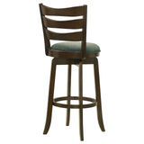 Murphy Ladder Back Pub Height Swivel Bar Stool Dark Cherry and Hunter Green