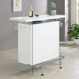 Acosta Rectangular Bar Unit with Footrest and Glass Side Panels (White)