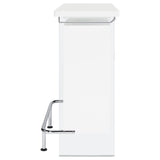 Acosta Rectangular Bar Unit with Footrest and Glass Side Panels (White)