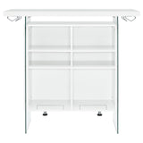 Acosta Rectangular Bar Unit with Footrest and Glass Side Panels (White)