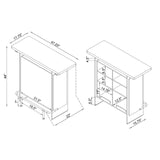 Acosta Rectangular Bar Unit with Footrest and Glass Side Panels (White)