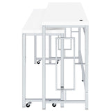 Jackson 5-piece Multipurpose Counter Height Table Set White and Chrome