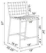 Adelaide Upholstered Counter Height Stool with Open Back Brown and Chrome