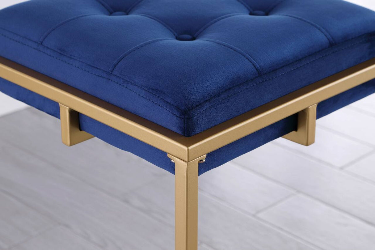 Nadia Square Padded Seat Counter Height Stool (Set of 2) Blue and Gold