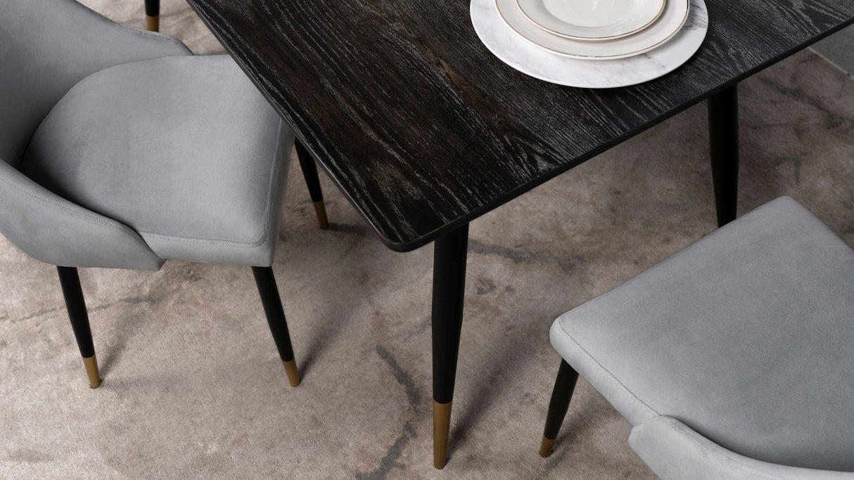 Zetta Rectangular Dining Table Black and Gold