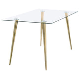 Gilman Rectangle Glass Top Dining Table (Gold)