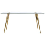 Gilman Rectangle Glass Top Dining Table (Gold)