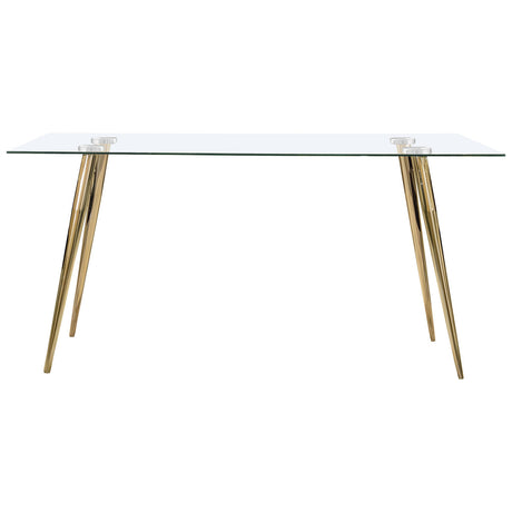 Gilman Rectangle Glass Top Dining Table (Gold)