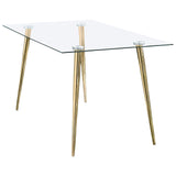 Gilman Rectangle Glass Top Dining Table (Gold)