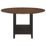 Sanford Round Counter Height Table with Drop Leaf Cinnamon and Espresso