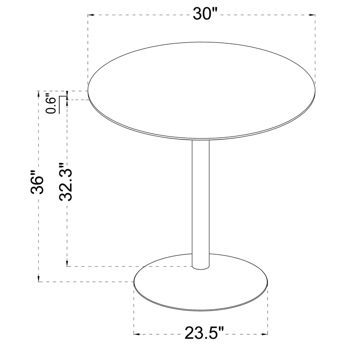 Arkell Round Pedestal Counter Height Table White