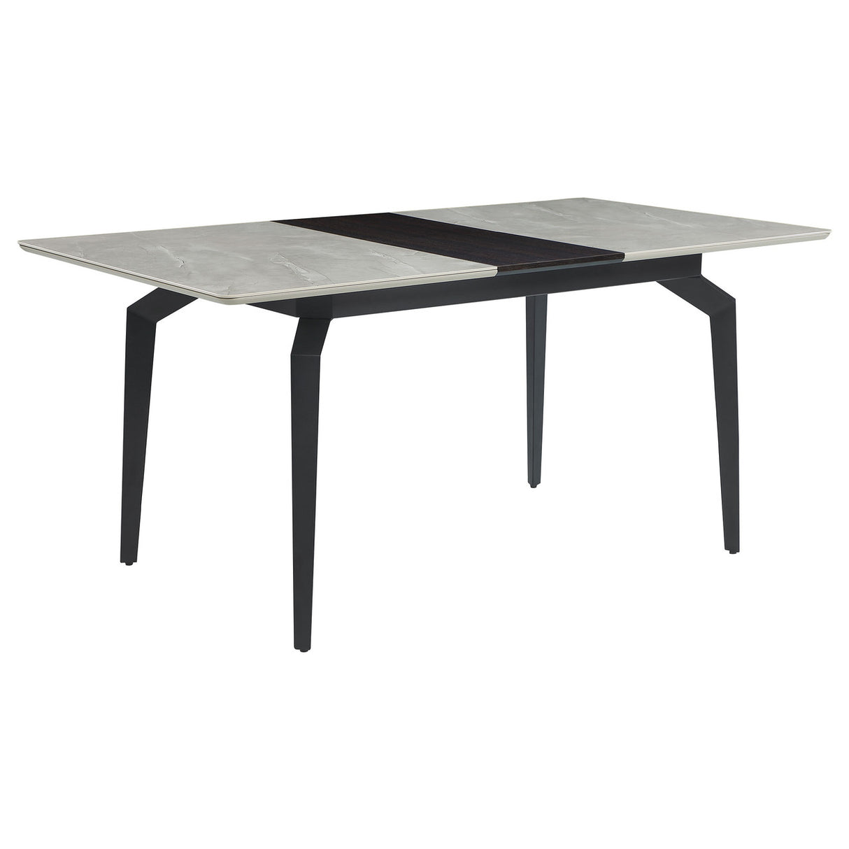 Mina Rectangular Dining Table Grey Ceramic and Sandy Black