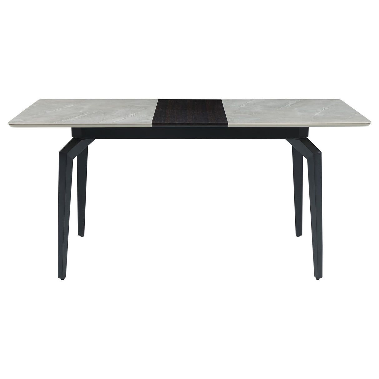 Mina Rectangular Dining Table Grey Ceramic and Sandy Black