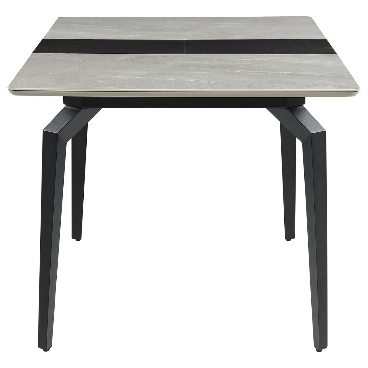 Mina Rectangular Dining Table Grey Ceramic and Sandy Black