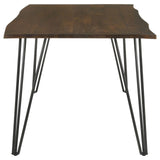 Topeka Live-edge Dining Table Mango Cocoa and Gunmetal