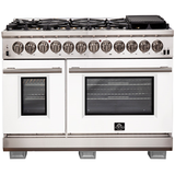 Forno 48" Capriasca Dual Fuel Range with 240v Electric Oven - 8 Burners, Griddle, and 160,000 BTUs - FFSGS6187-48