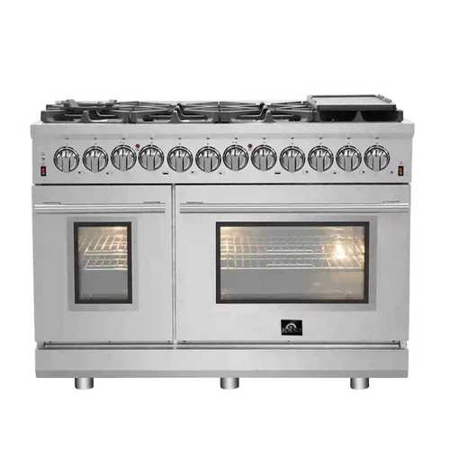 Forno Massimo 48-Inch Freestanding Dual Fuel Range in Stainless Steel (FFSGS6125-48)