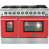 Forno 48" Galiano Gas Range with 8 Burners, Griddle, and Double Oven - FFSGS6244-48