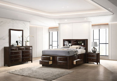 Phoenix Cappuccino King Four-Piece Bedroom Set