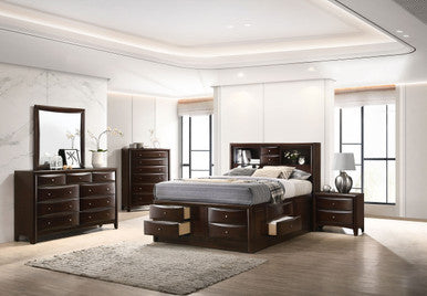 Phoenix Cappuccino King Five-Piece Bedroom Set