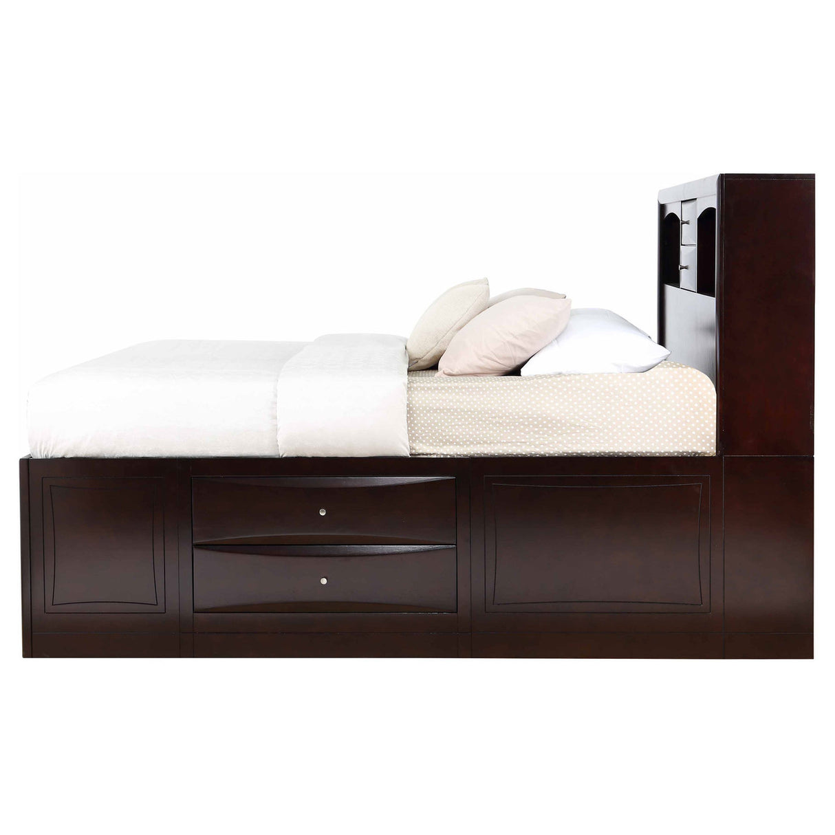 Phoenix 10-drawer Eastern King Bed Deep Cappuccino