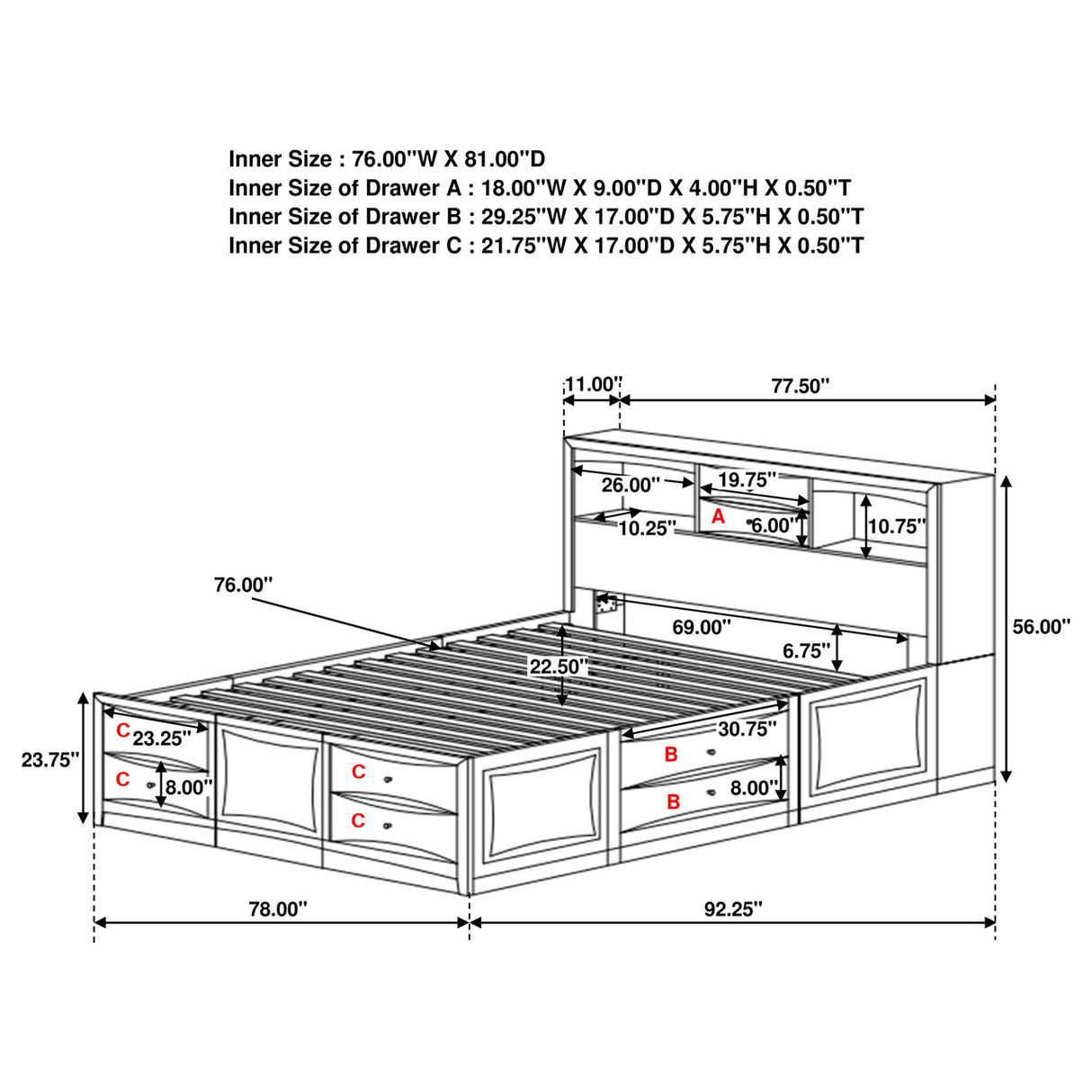 Phoenix 10-drawer Eastern King Bed Deep Cappuccino