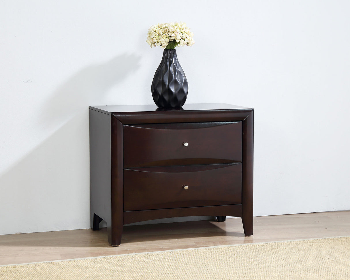 Phoenix 2-drawer Nightstand Deep Cappuccino