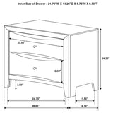 Phoenix 2-drawer Nightstand Deep Cappuccino