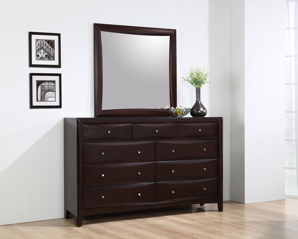 Phoenix 9-drawer Dresser with Mirror Deep Cappuccino