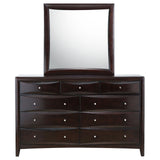 Phoenix 9-drawer Dresser with Mirror Deep Cappuccino