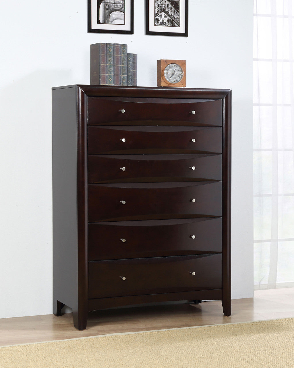 Phoenix 6-drawer Chest Deep Cappuccino