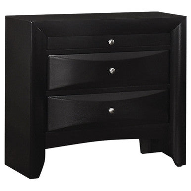 Briana Black Two-Drawer Nightstand With Tray