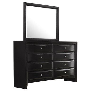 Briana Rectangular 8-drawer Dresser with Mirror Black