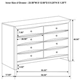 Briana Black Eight-Drawer Dresser