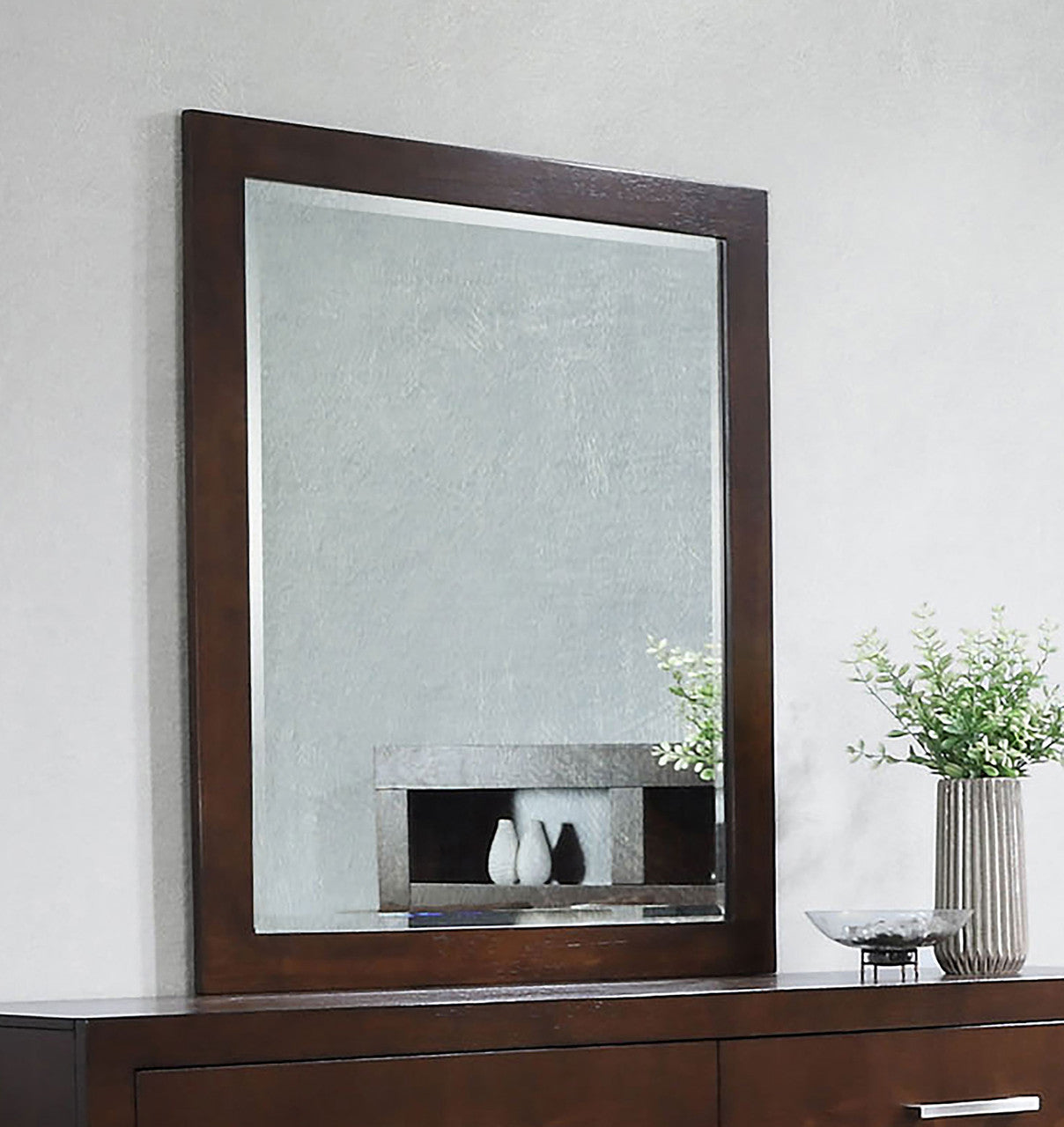 Jessica Rectangular Wall Dresser Mirror Cappuccino