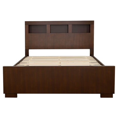 Jessica Dark Cappuccino California King Five-Piece Bedroom Set With Storage Bed