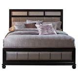 Barzini Eastern King Upholstered Bed Black and Grey