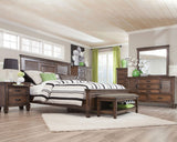 Franco Burnished Oak King Four-Piece Bedroom Set