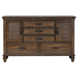 Franco Burnished Oak King Four-Piece Bedroom Set