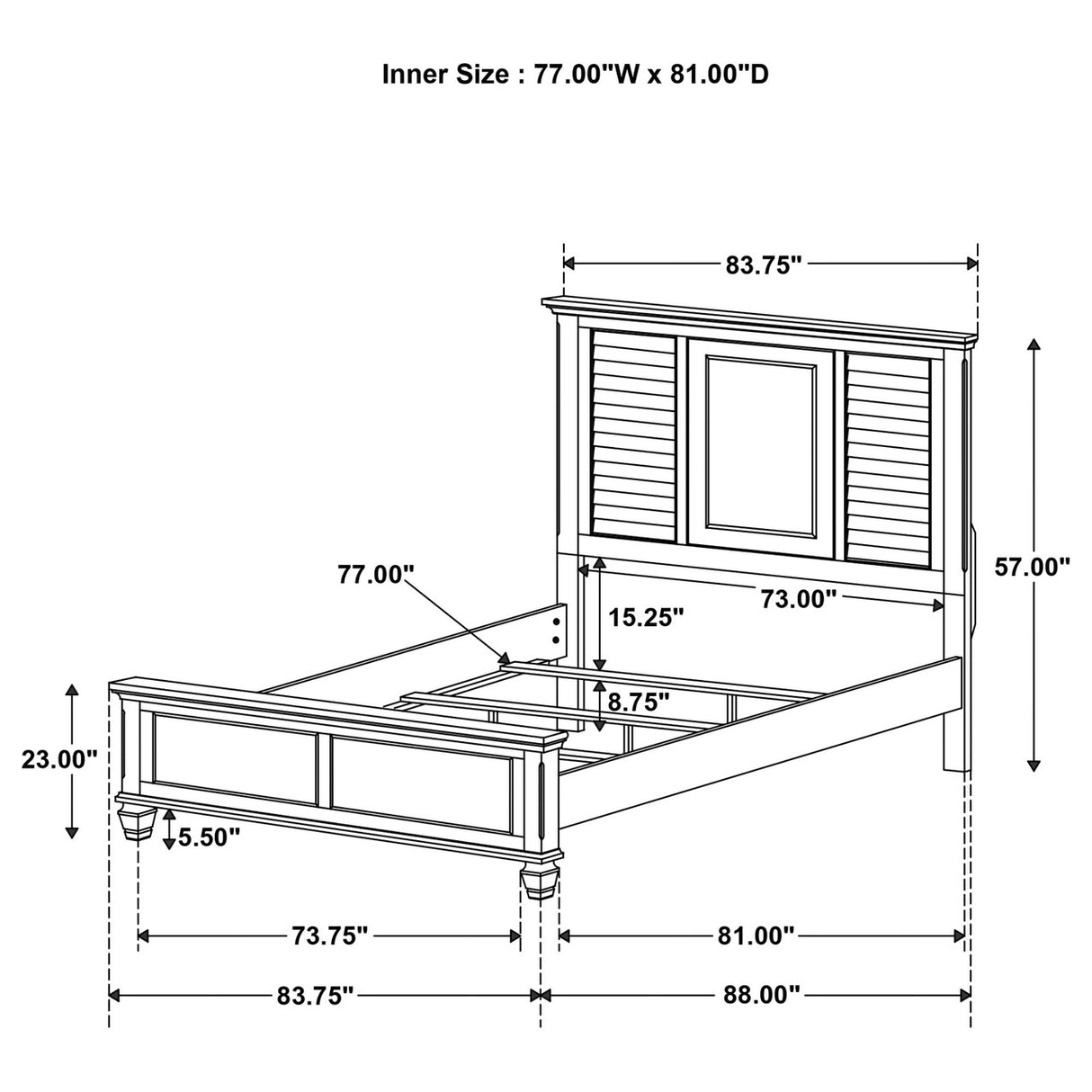 Franco Burnished Oak King Four-Piece Bedroom Set