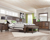 Franco Eastern King Panel Bed Burnished Oak