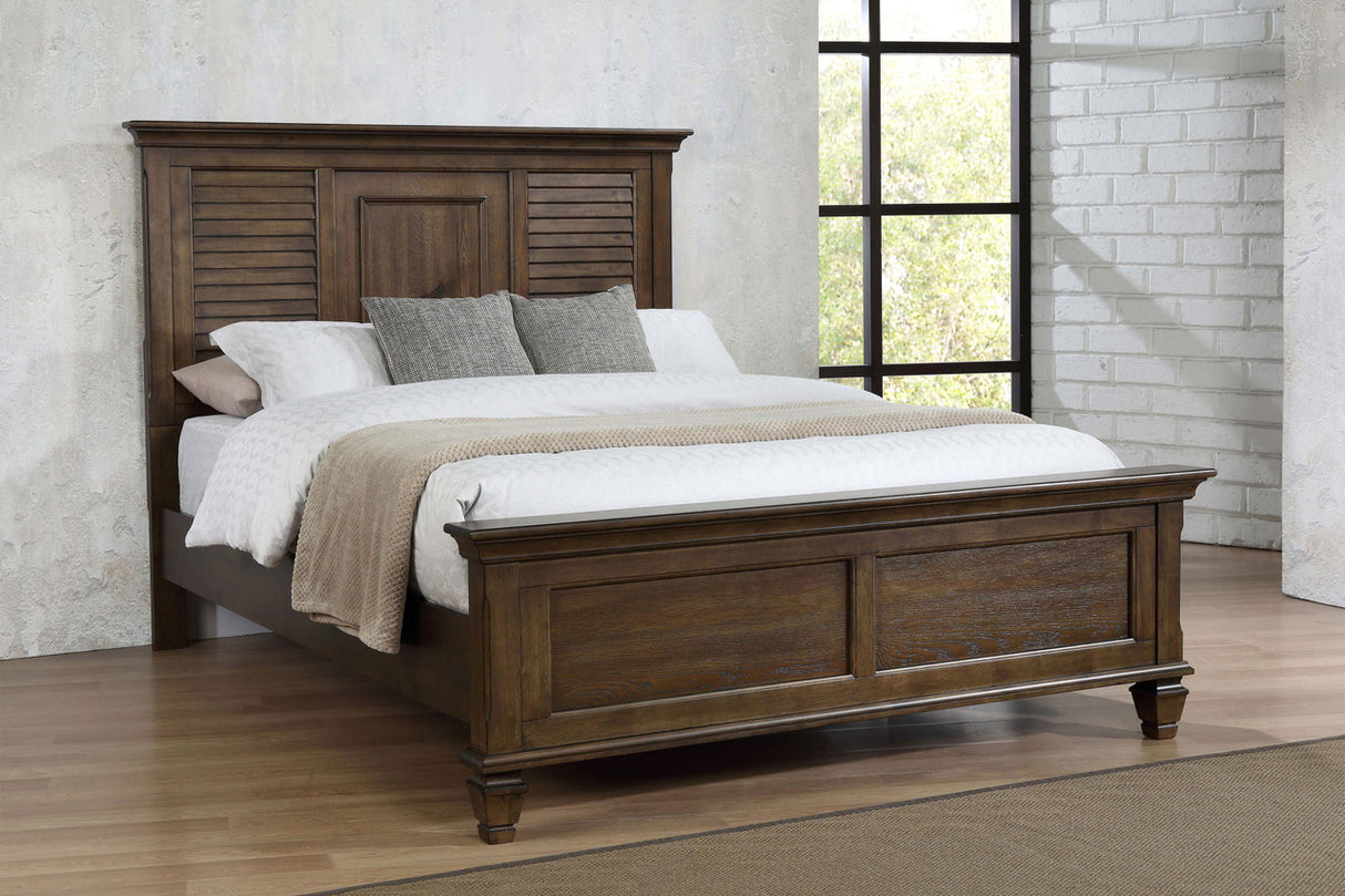 Franco California King Panel Bed Burnished Oak