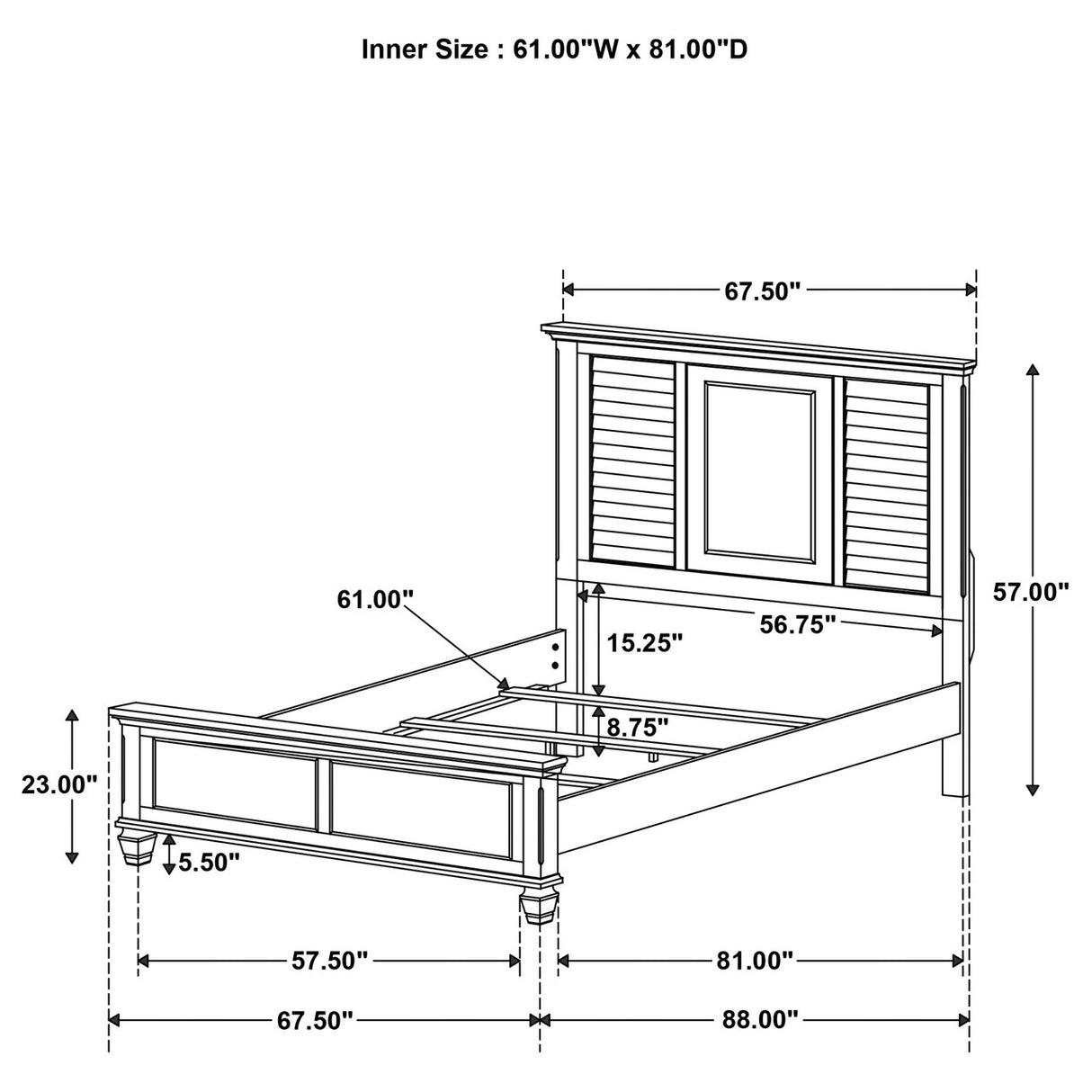 Franco Queen Panel Bed Burnished Oak