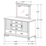 Franco 5-drawer Dresser with Mirror with 2 Louvered Doors Burnished Oak